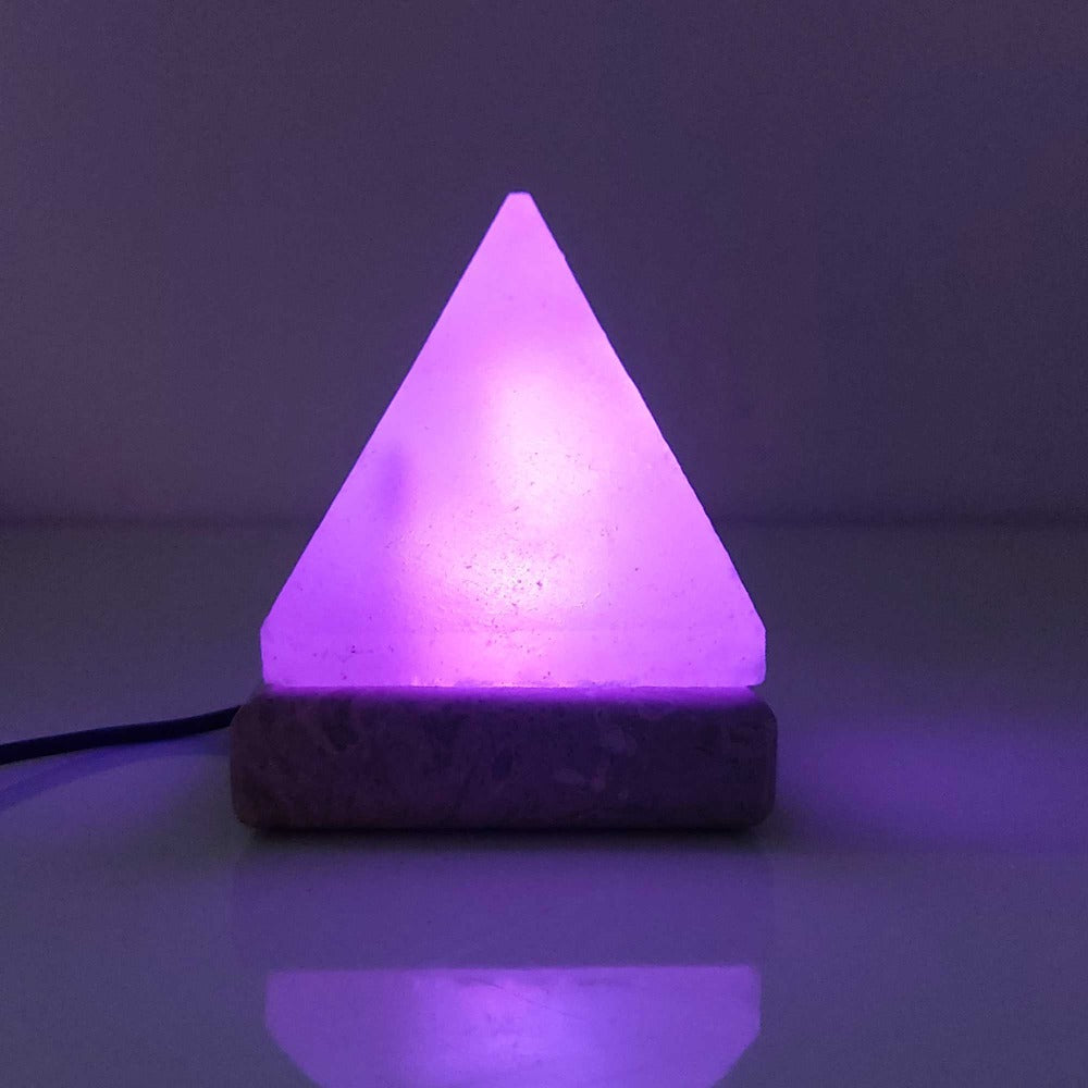 USB Colour Changing Himalayan Salt LED Lamp - Pyramid Shape