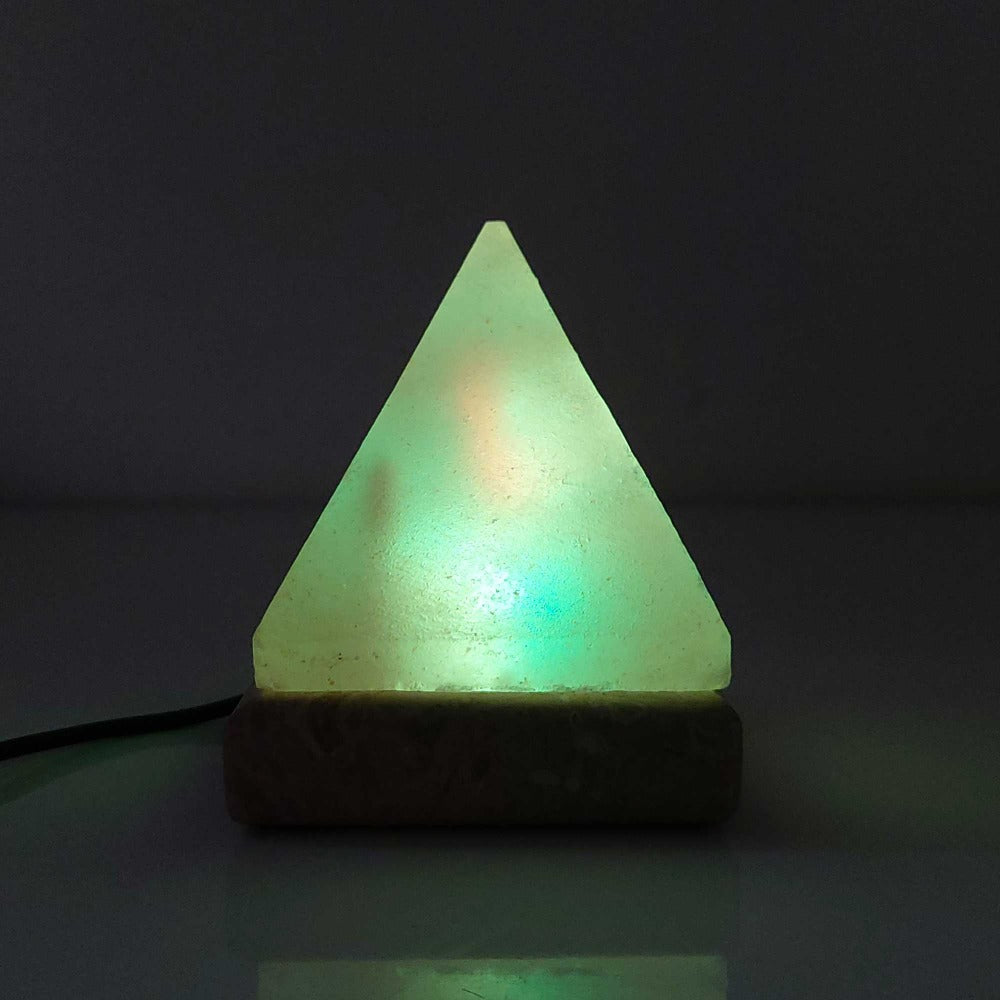 USB Colour Changing Himalayan Salt LED Lamp - Pyramid Shape