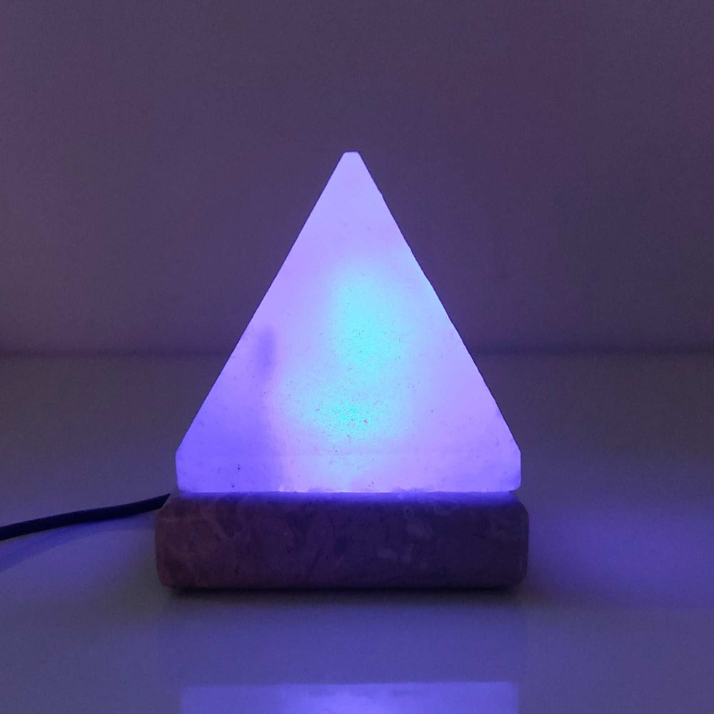 USB Colour Changing Himalayan Salt LED Lamp - Pyramid Shape