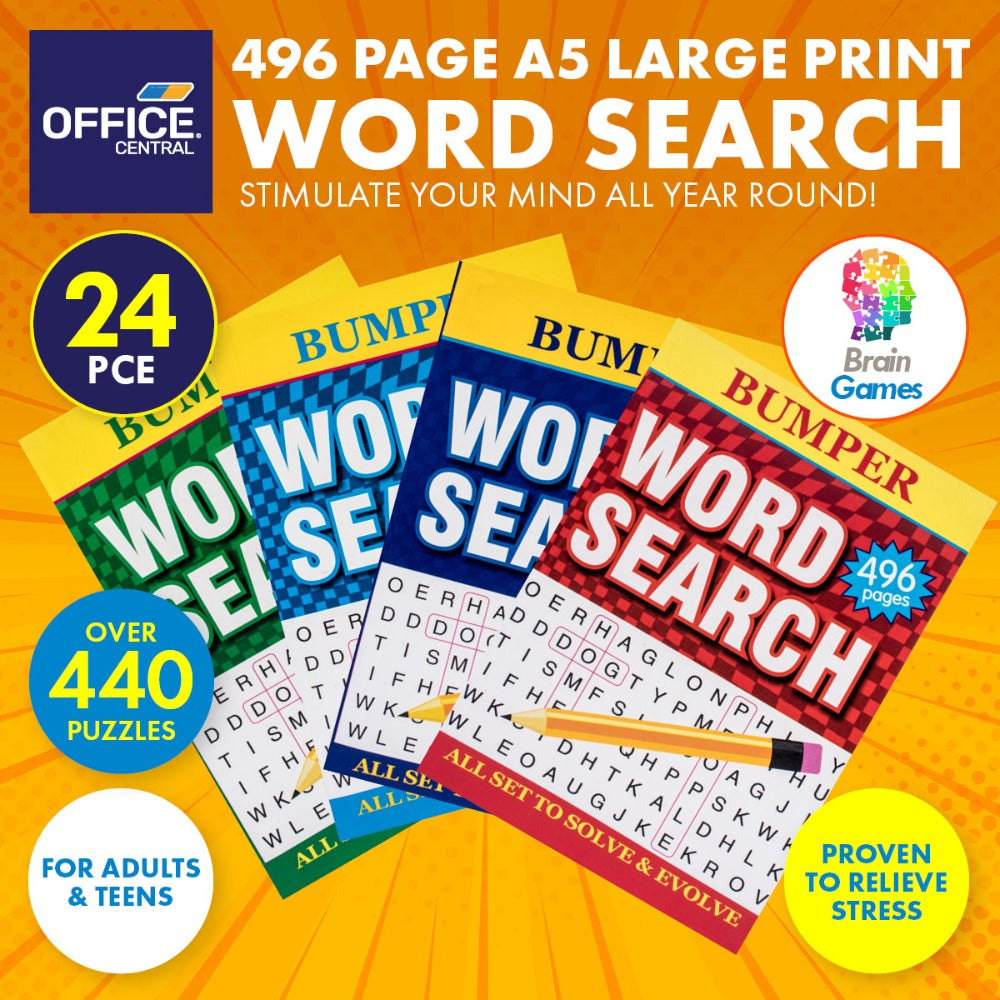 24Nos A5 Word Search Activity Books 440 Puzzles 496 Pages