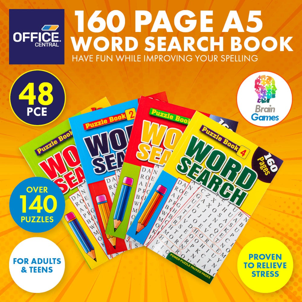 48 Nos A5 Word Search Activity Books 140 Puzzles 160 Pages V3