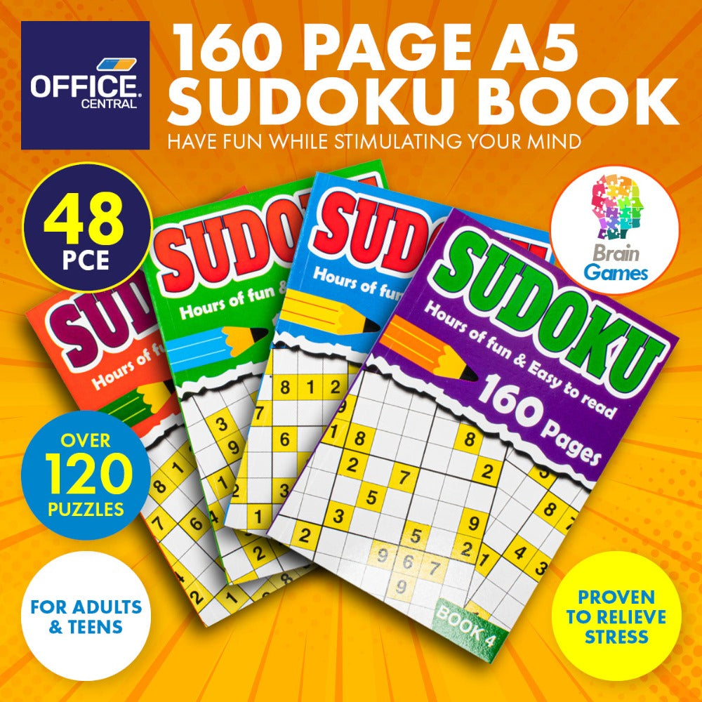 48 Nos A5 Sudoku Puzzle Activity Books 120 Puzzles 160 Pages V1