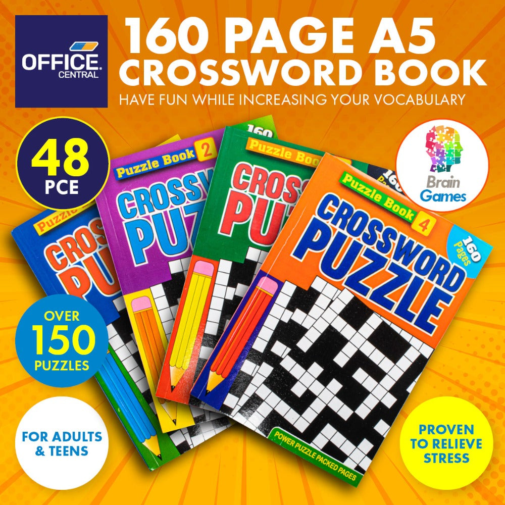 48 Nos A5 Crossword Puzzle Activity Books 150 Puzzles 160 Pages