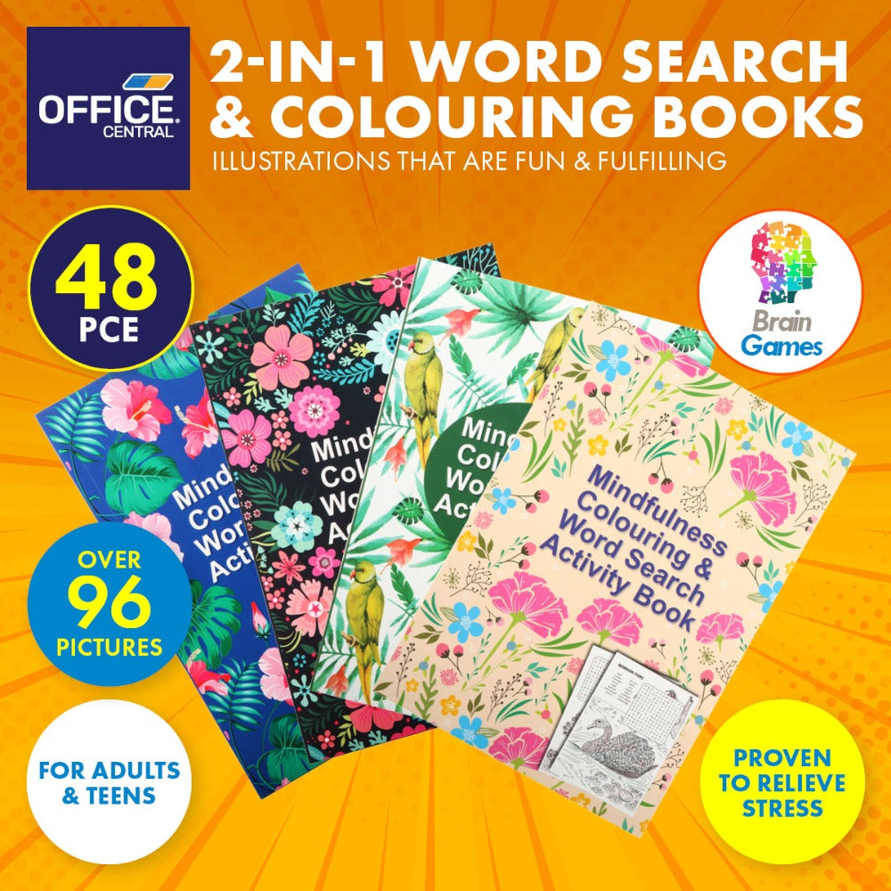 48 Nos Word Search & Colouring Activity Books 96 Pages