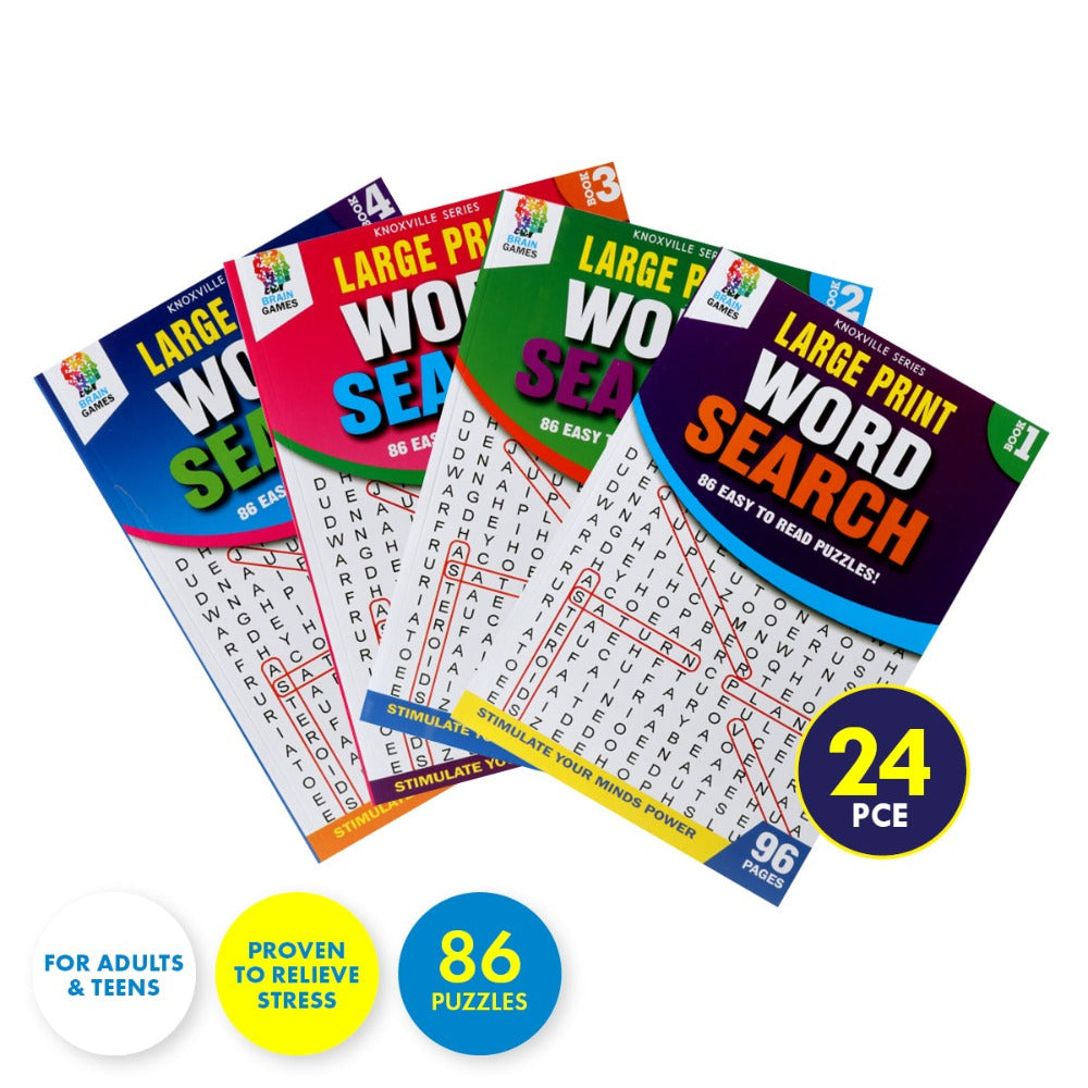 24Nos A4 Word Search Activity Books 86 Puzzles 96 Pages V2