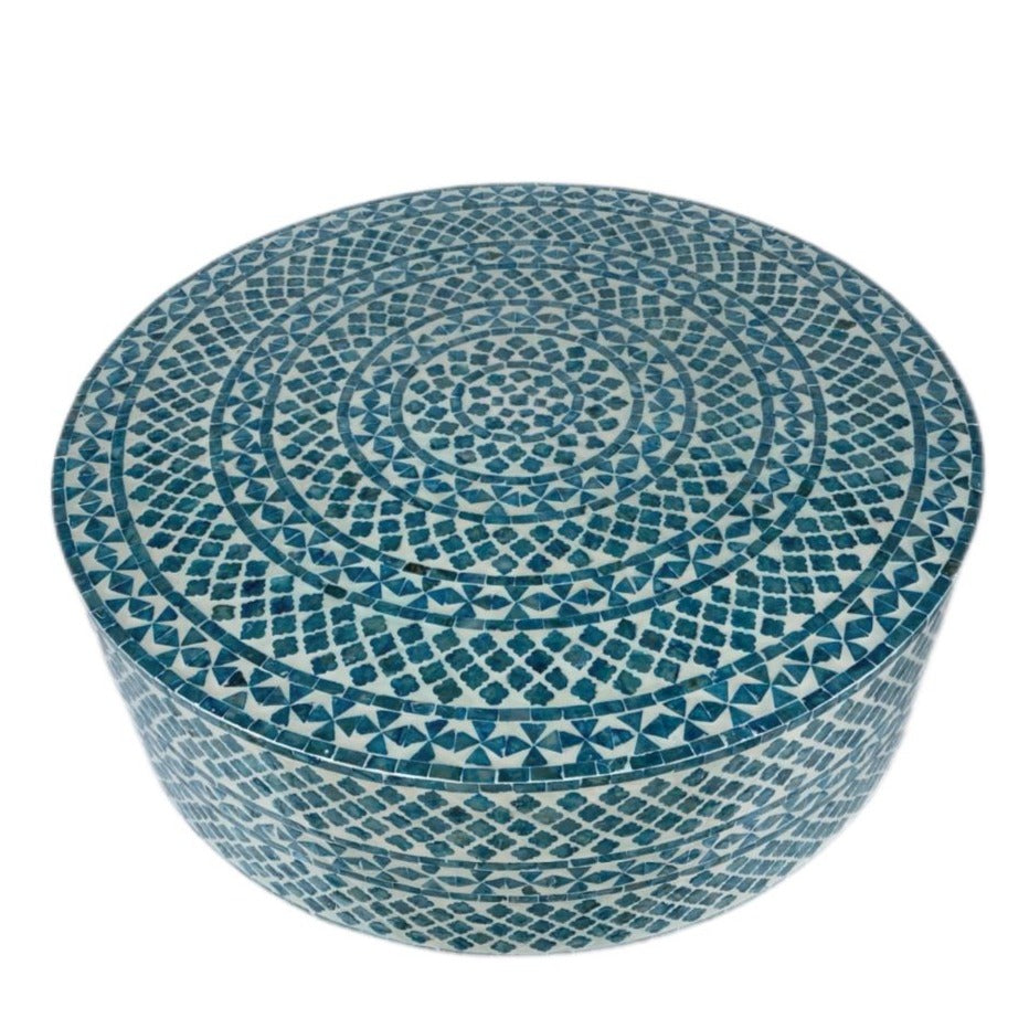 Diamond Mother Of Pearl Coffee Table Blue