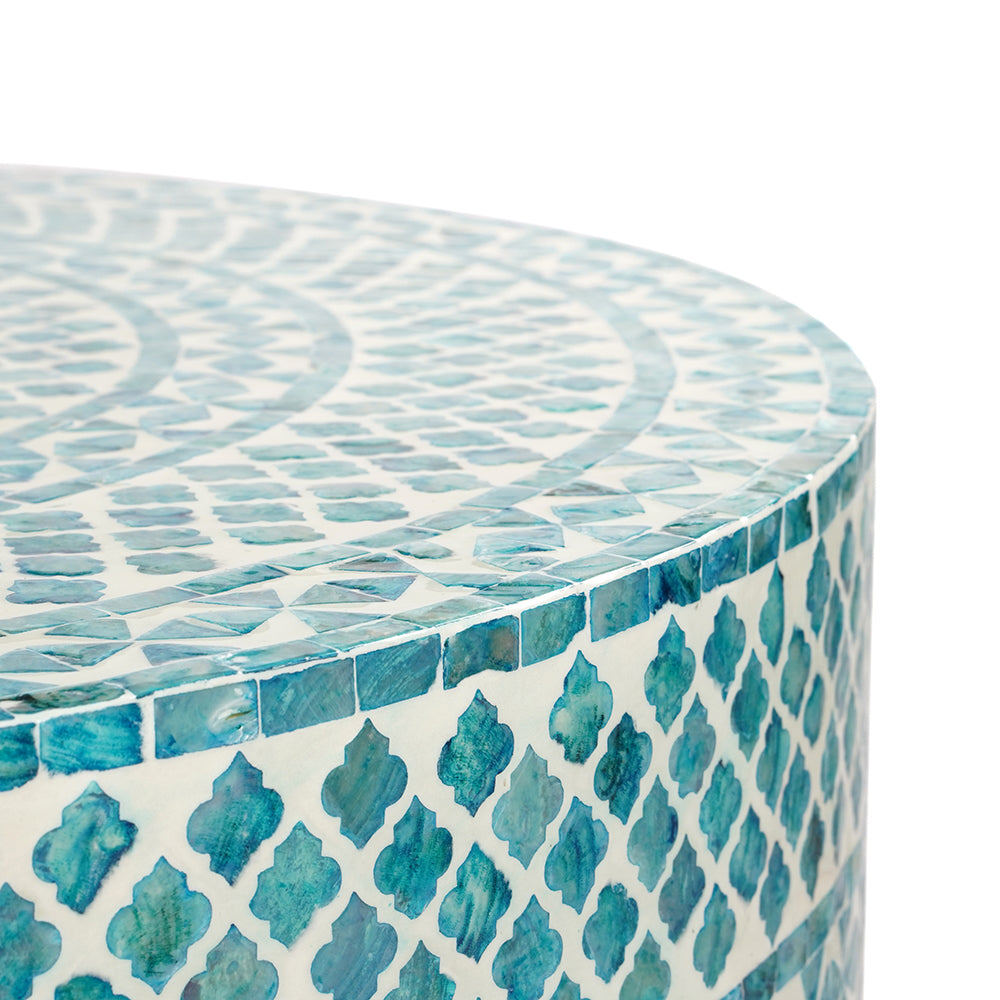 Diamond Mother Of Pearl Coffee Table Blue