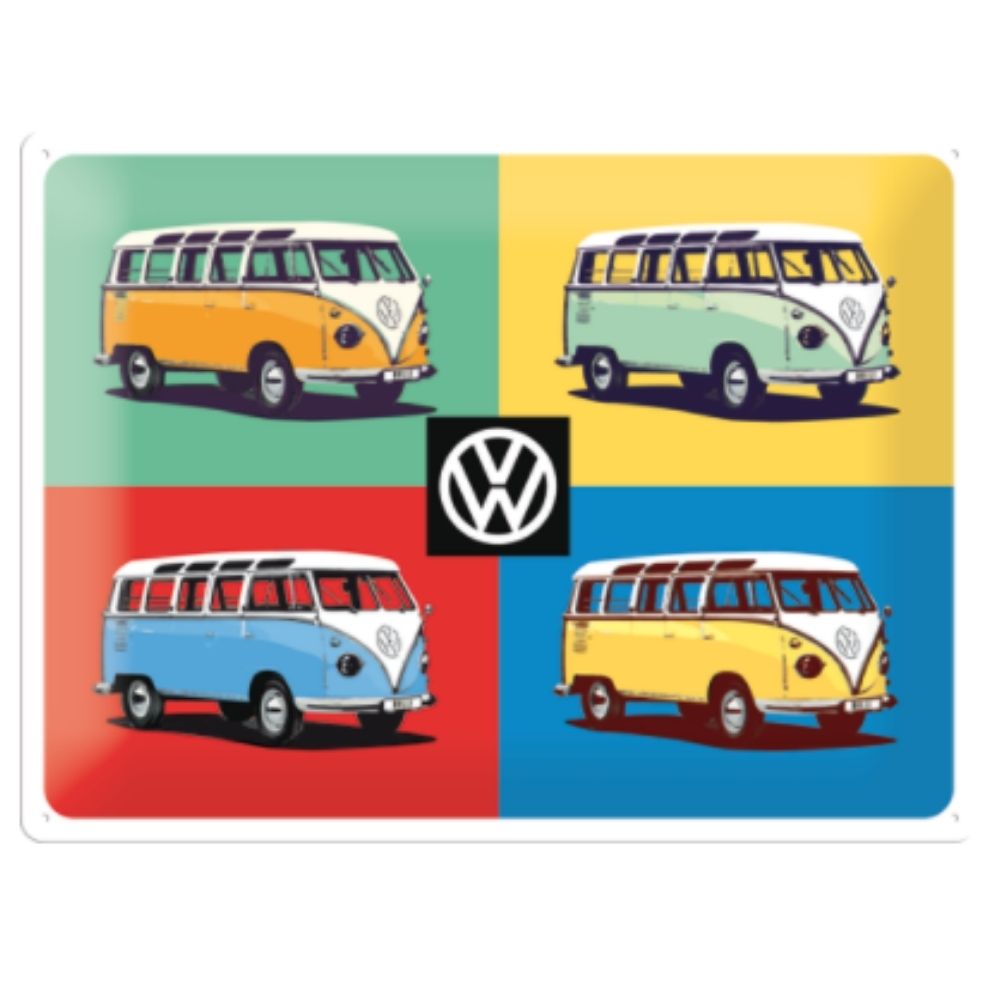 VW Bullis Pop Art Metal Sign