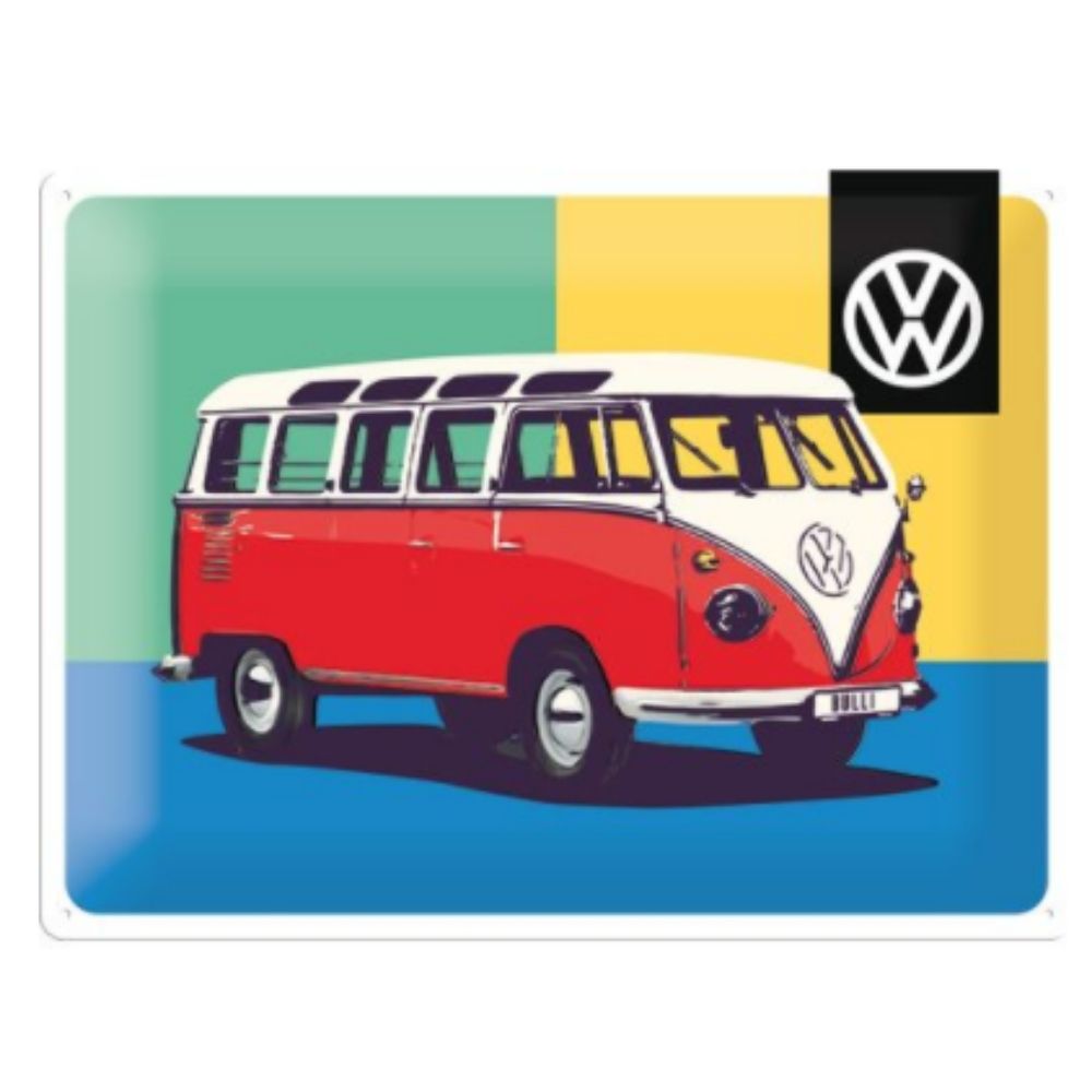 VW Bulli Pop Art Metal Sign