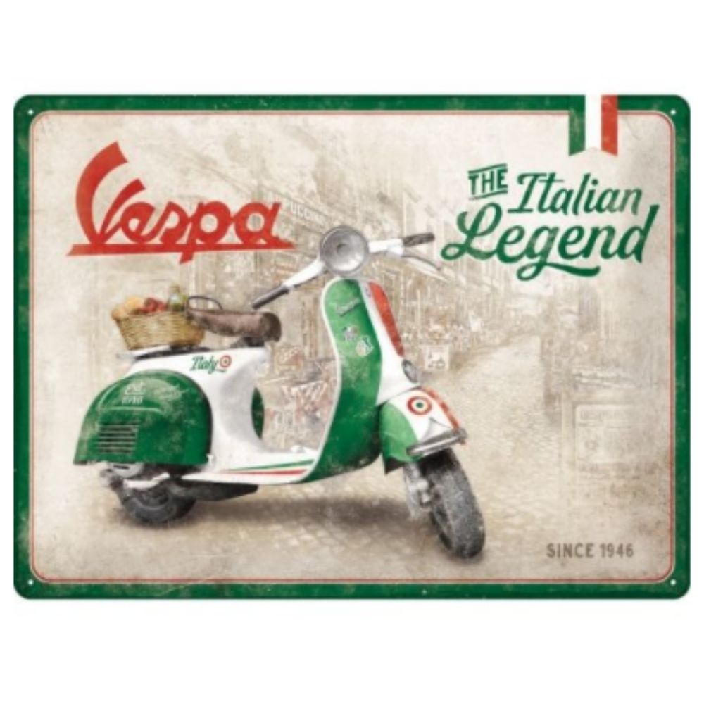 Vespa The Italian Legend Metal Sign