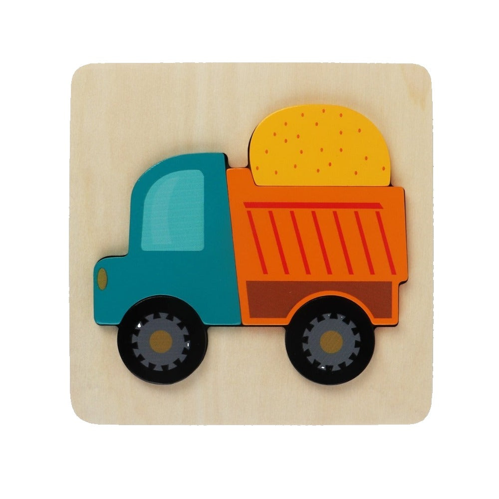 Toddlers Wooden Vehicle Puzzle Dump Truck