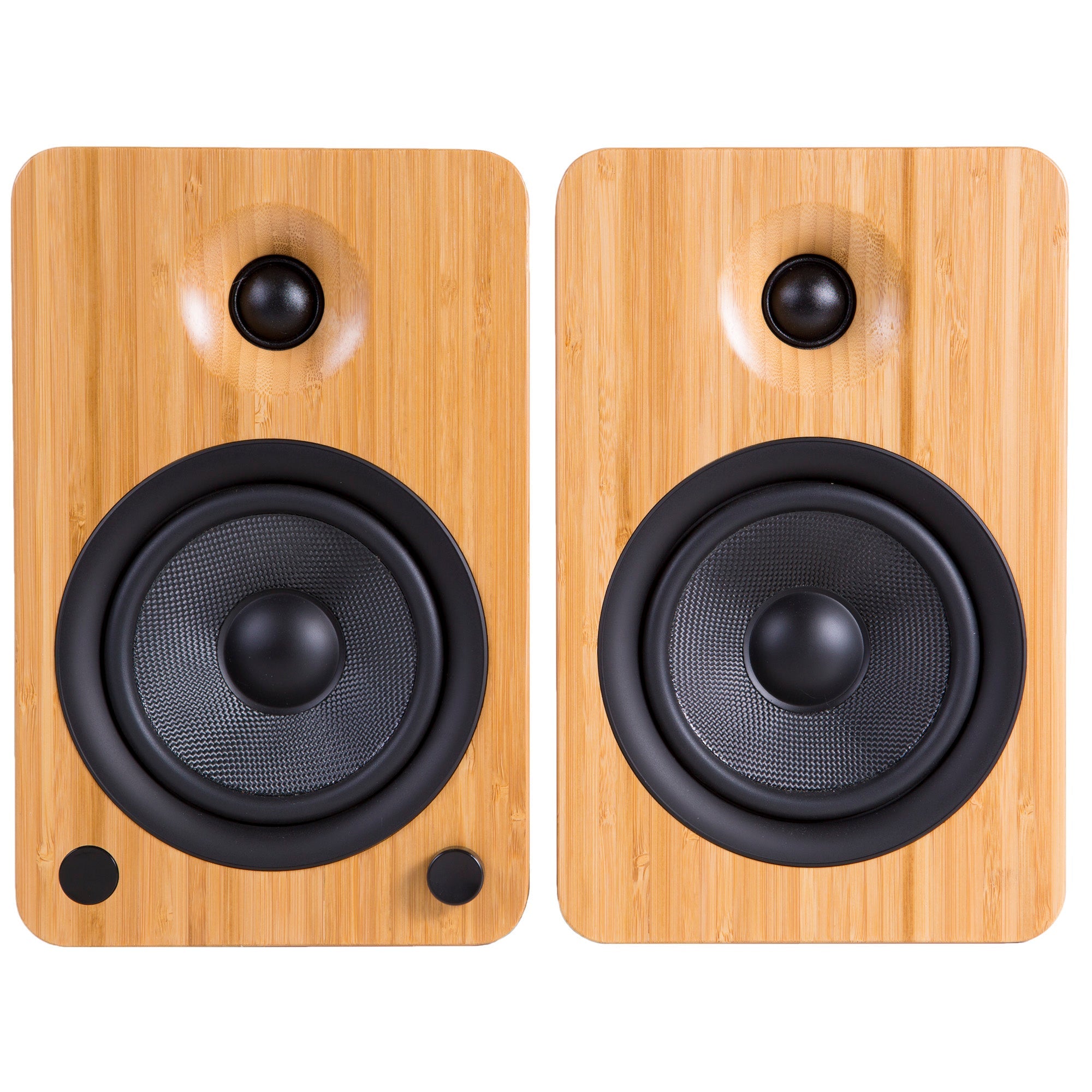 Kanto YU4 140W Powered Bookshelf Bluetooth Speakers With Phono Preamp - Pair, Bamboo