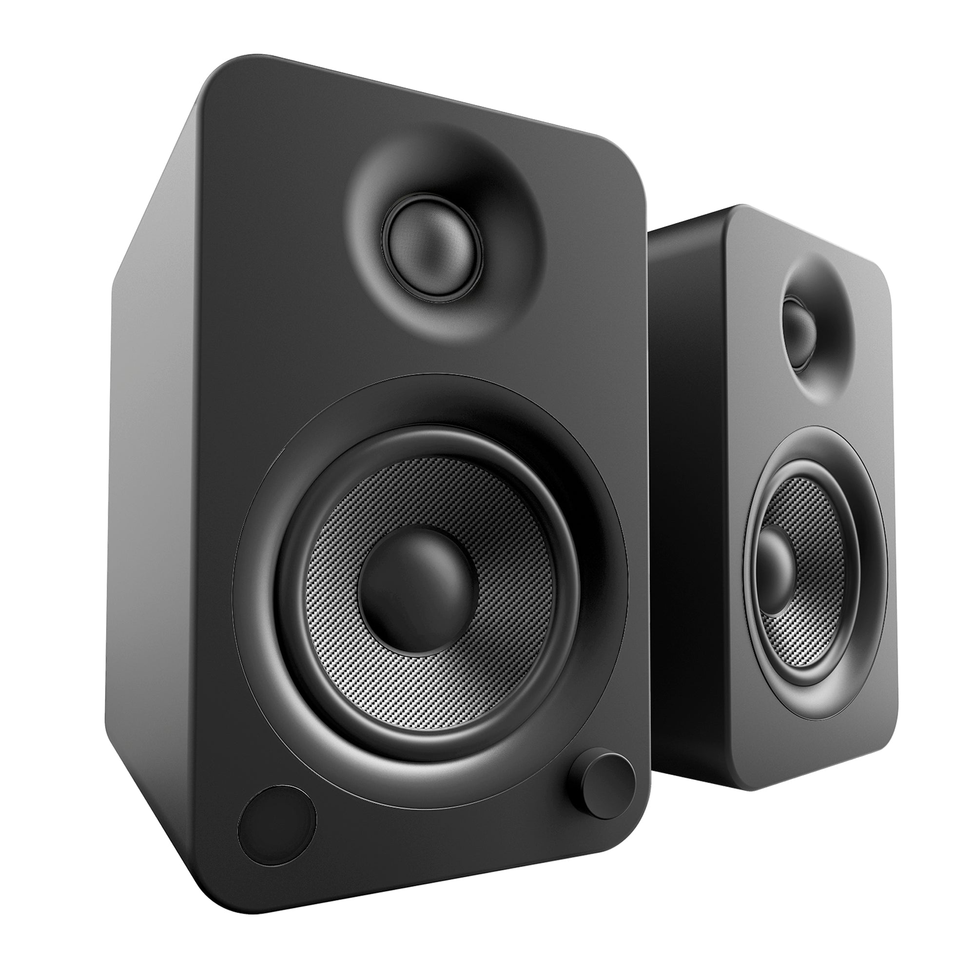 Kanto YU4 140W Powered Bookshelf Bluetooth Speakers With Phono Preamp - Pair, Matte Black