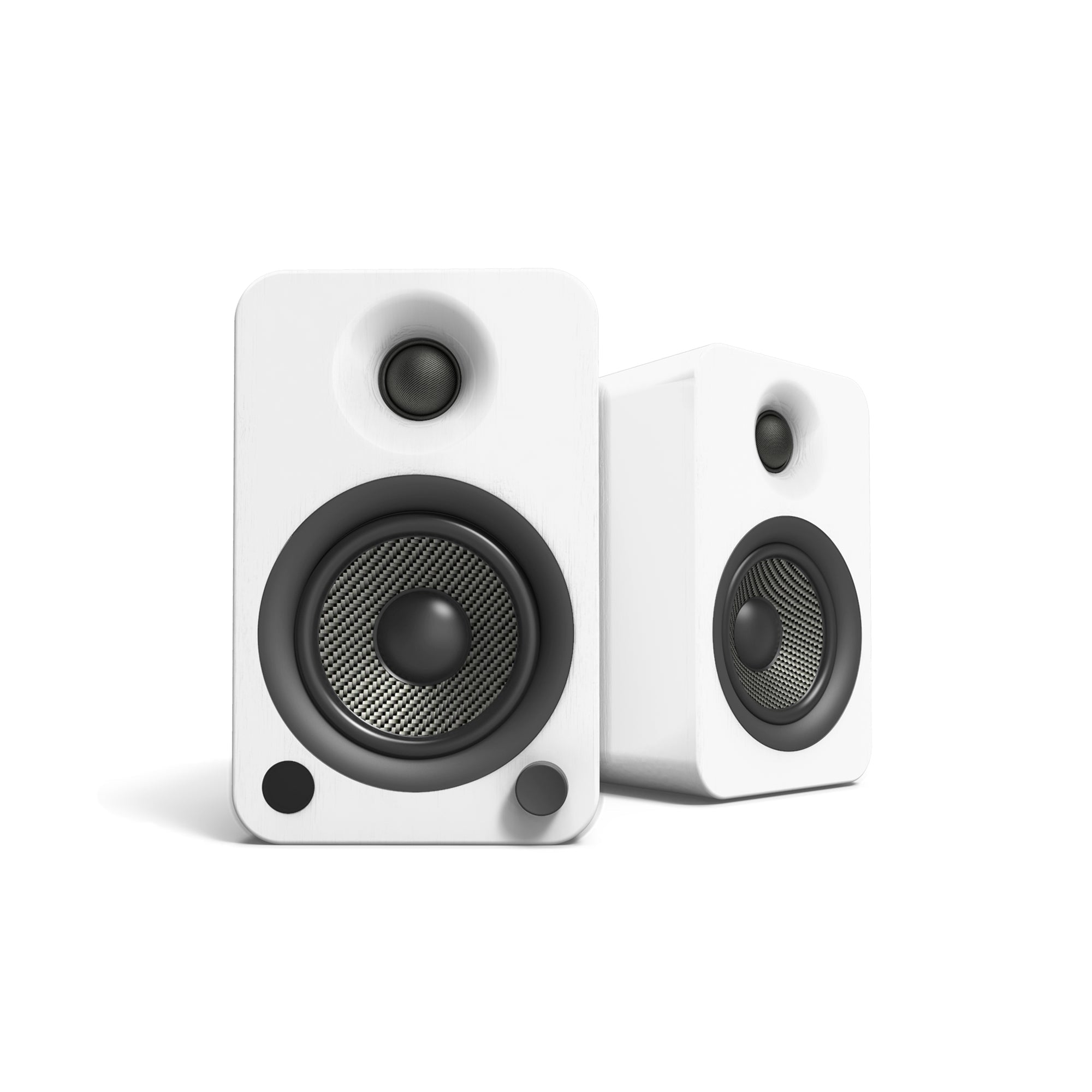 Kanto YU4 140W Powered Bookshelf Bluetooth Speakers with Phono Preamp - Pair, Matte White