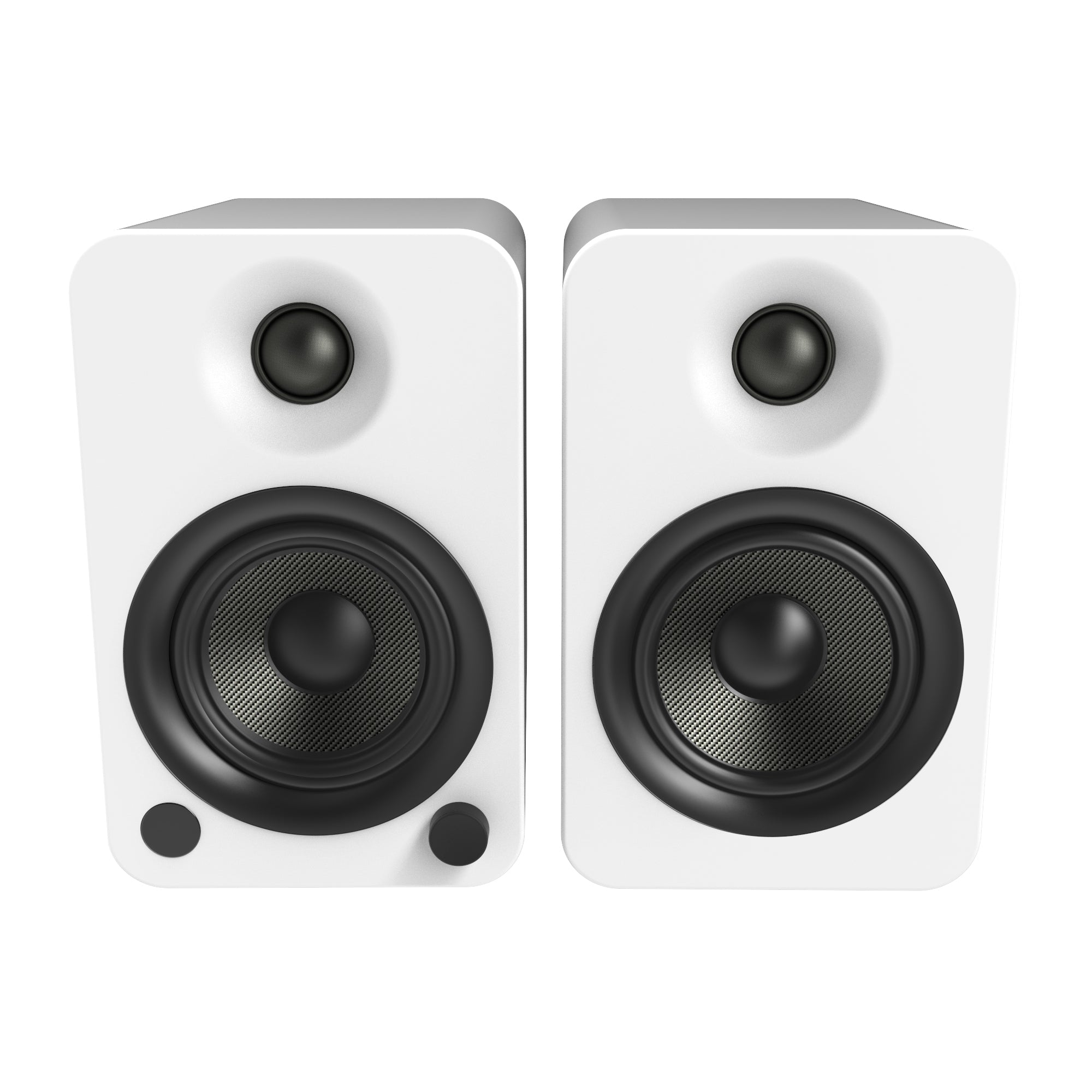 Kanto YU4 140W Powered Bookshelf Bluetooth Speakers with Phono Preamp - Pair, Matte White