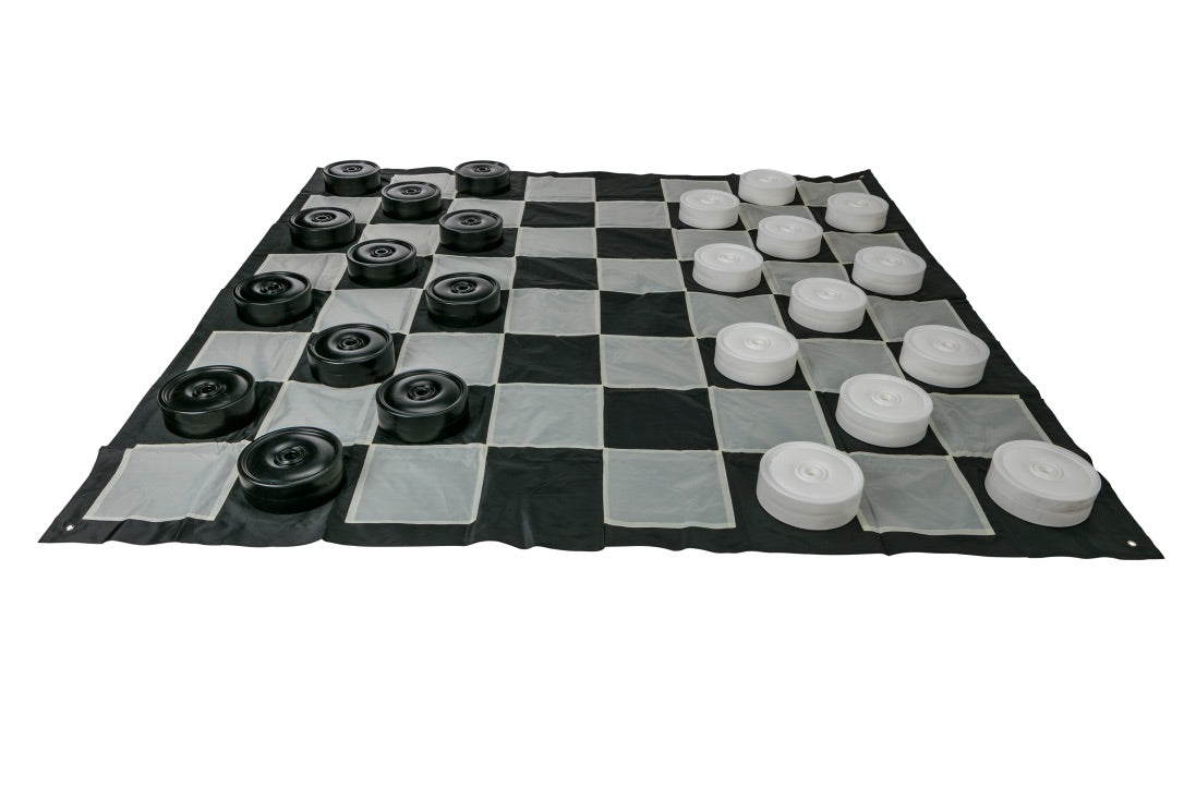 Giant Size Outdoor Draughts Checkers Game Set w/ Mat 3x3m