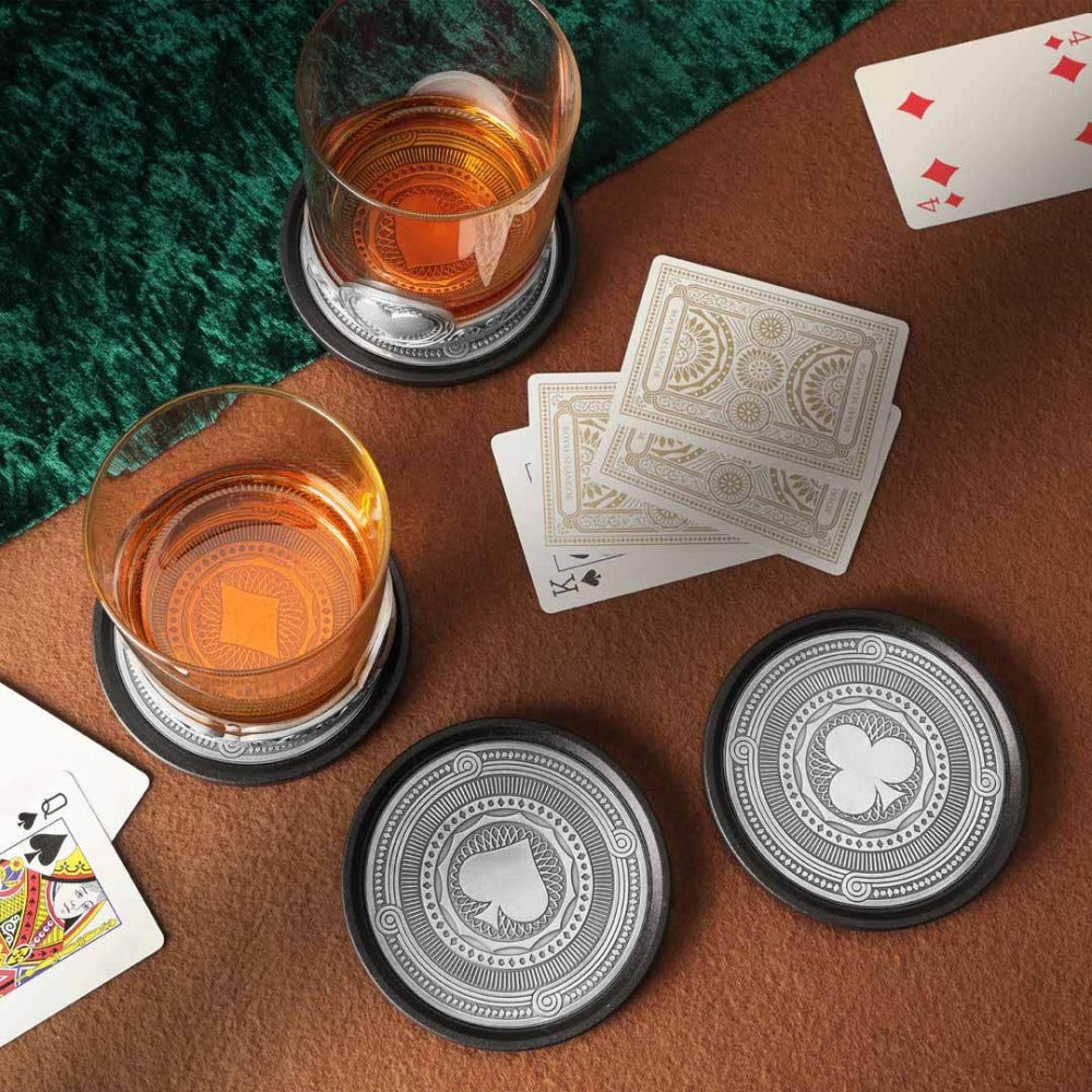 Royal Selangor Pewter Ace 4 Pieces Coaster Set