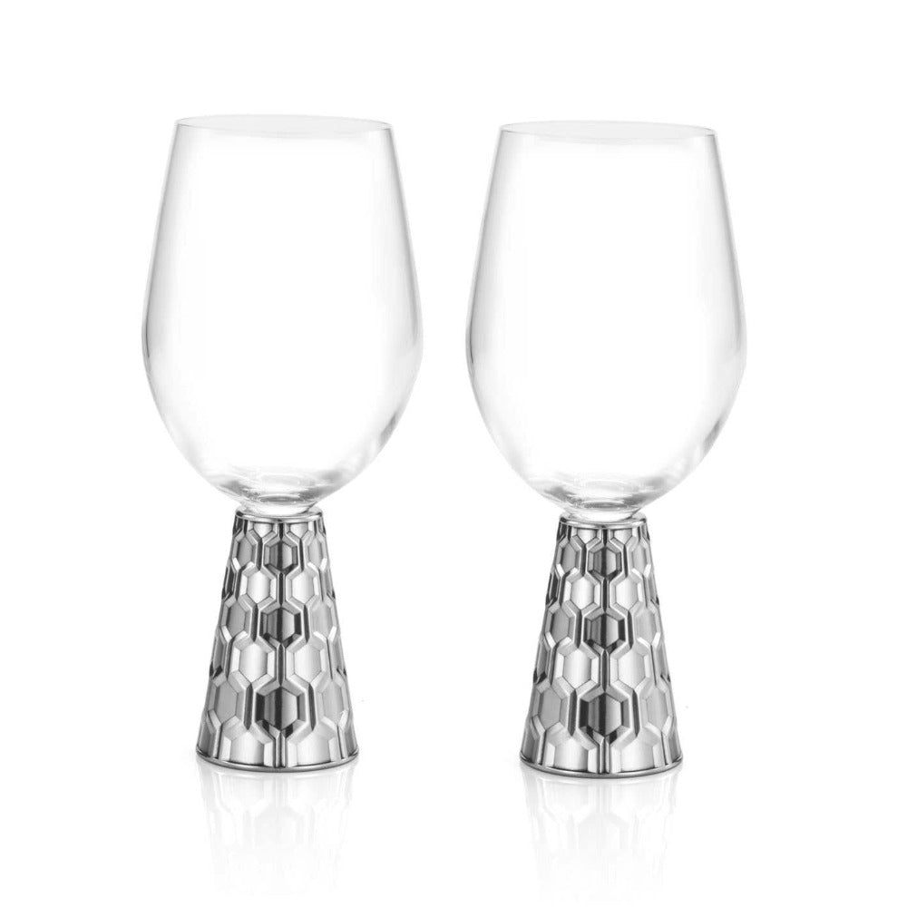 Royal Selangor Hexagon Beverage Pewter Glass Pair