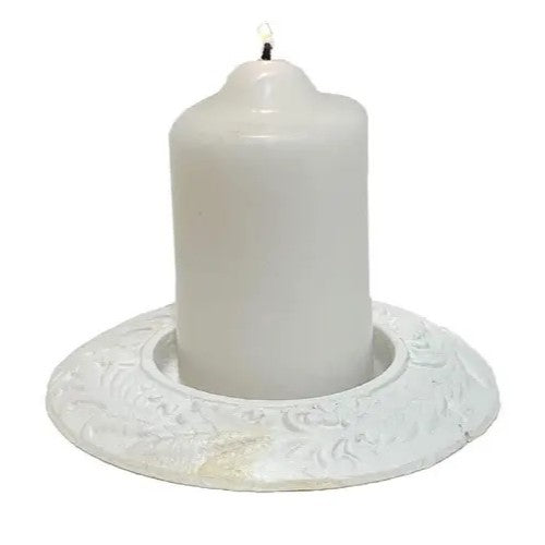 Fern Leaf Cast Iron Plate Candle Stand (Available in 2 Colors)