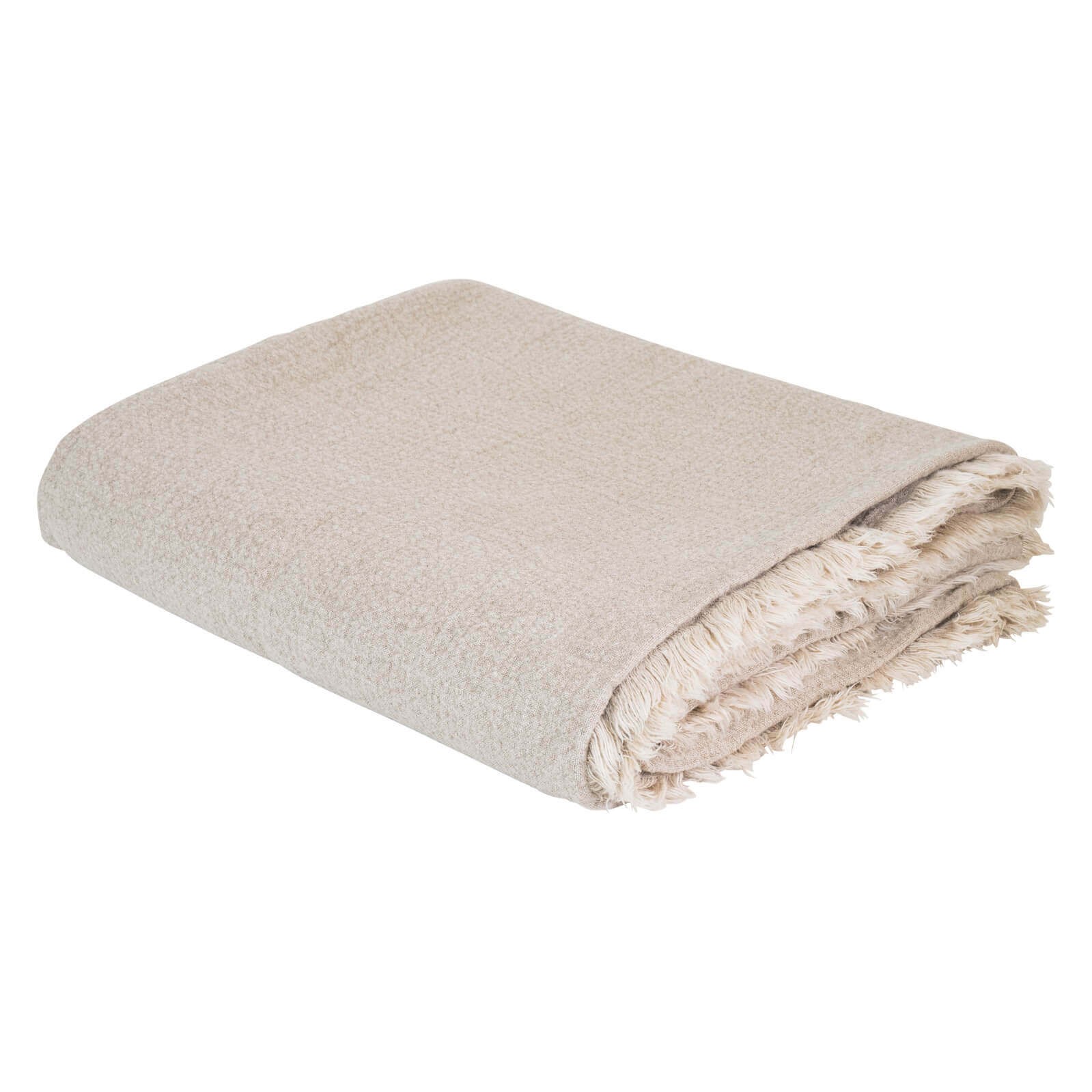 Fringed Elegance Linen Throw - Natural (Available in 2 Sizes)