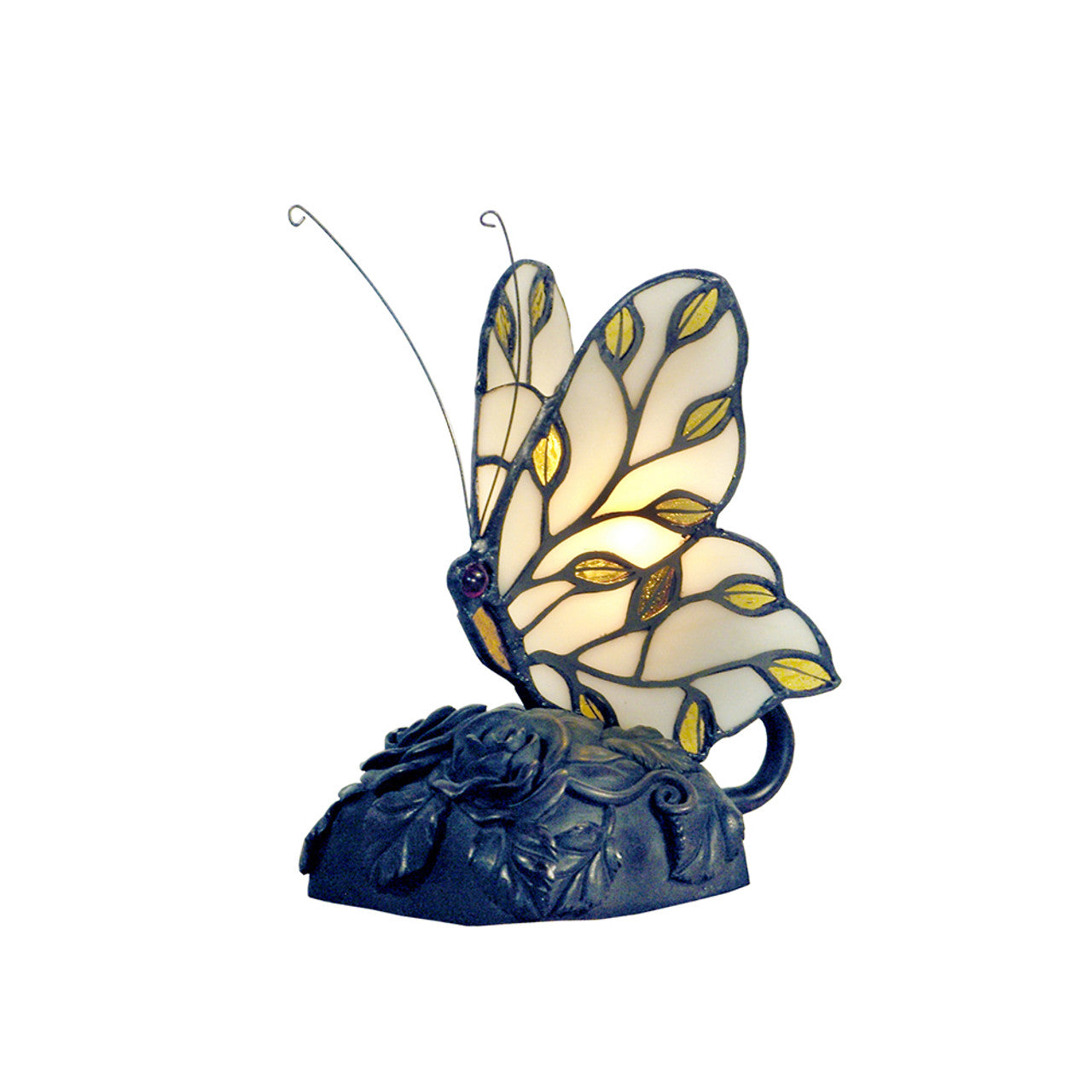 Leafy Wing Butterfly Tiffany Shade Table Lamp (Available in 3 Colors)