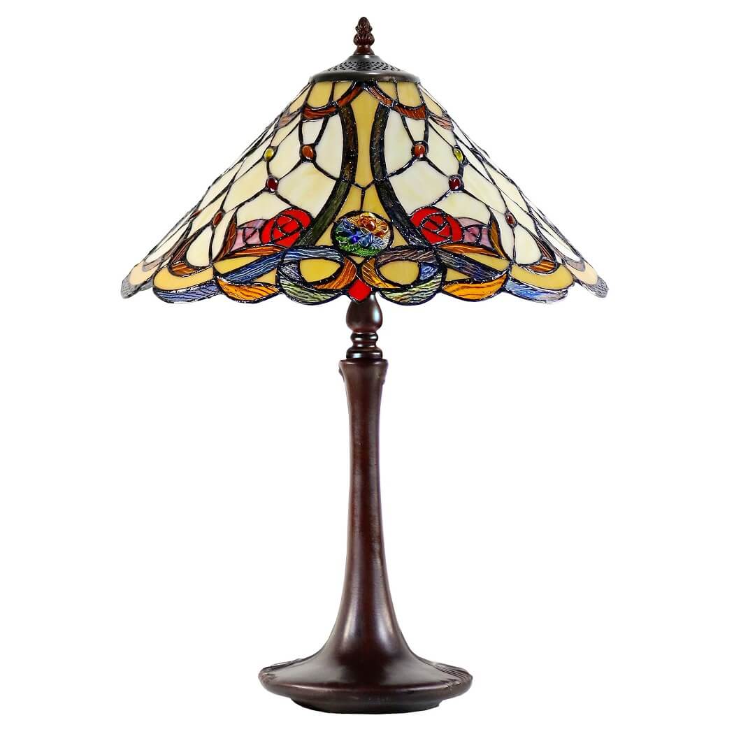 Roses Tiffany Stained Glass Table Lamp (Available in 2 Colors)