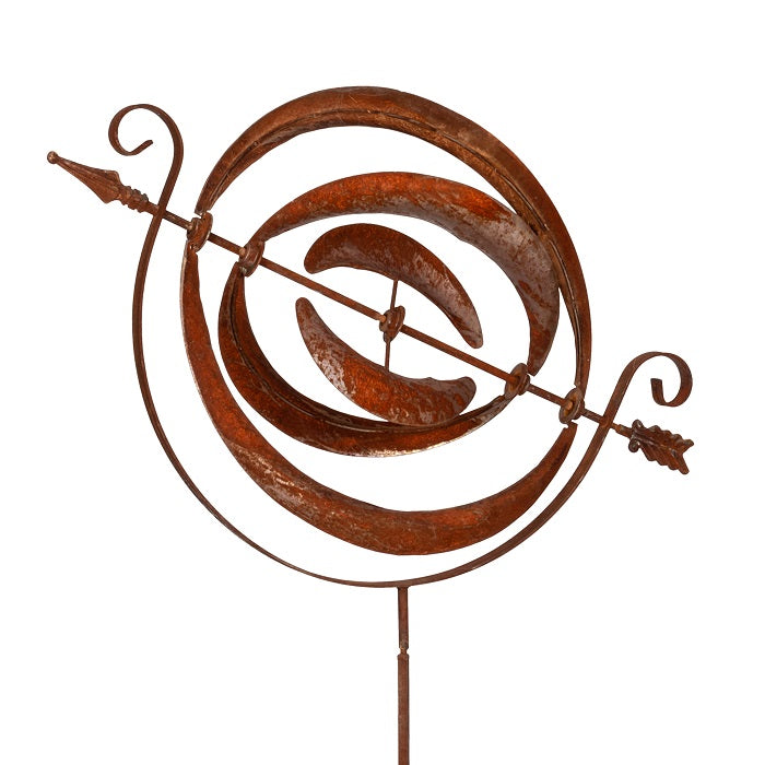 Rusty 3 Blades Wind Spinner Garden Stake (Available in 2 sizes)