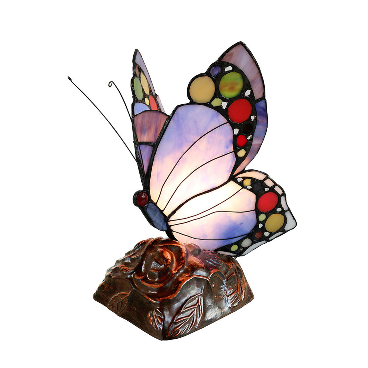 Spotted Butterfly Tiffany Shade Table Lamp (Available In 2 Colors)