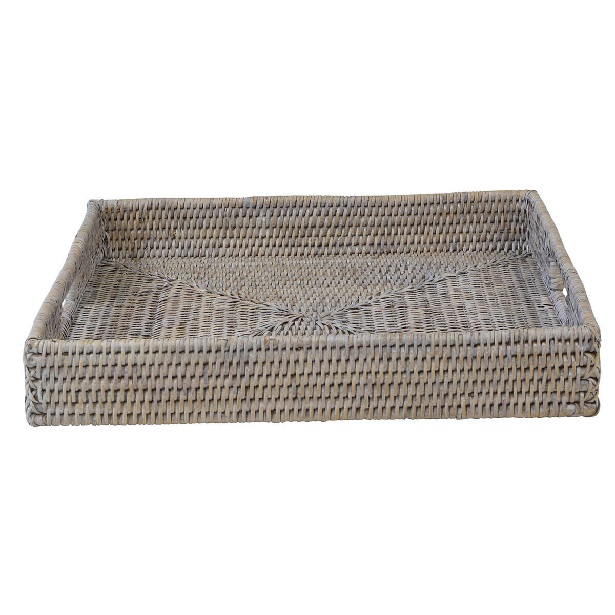 Whitewash Rattan Serving Tray Square (Available in 2 Sizes)