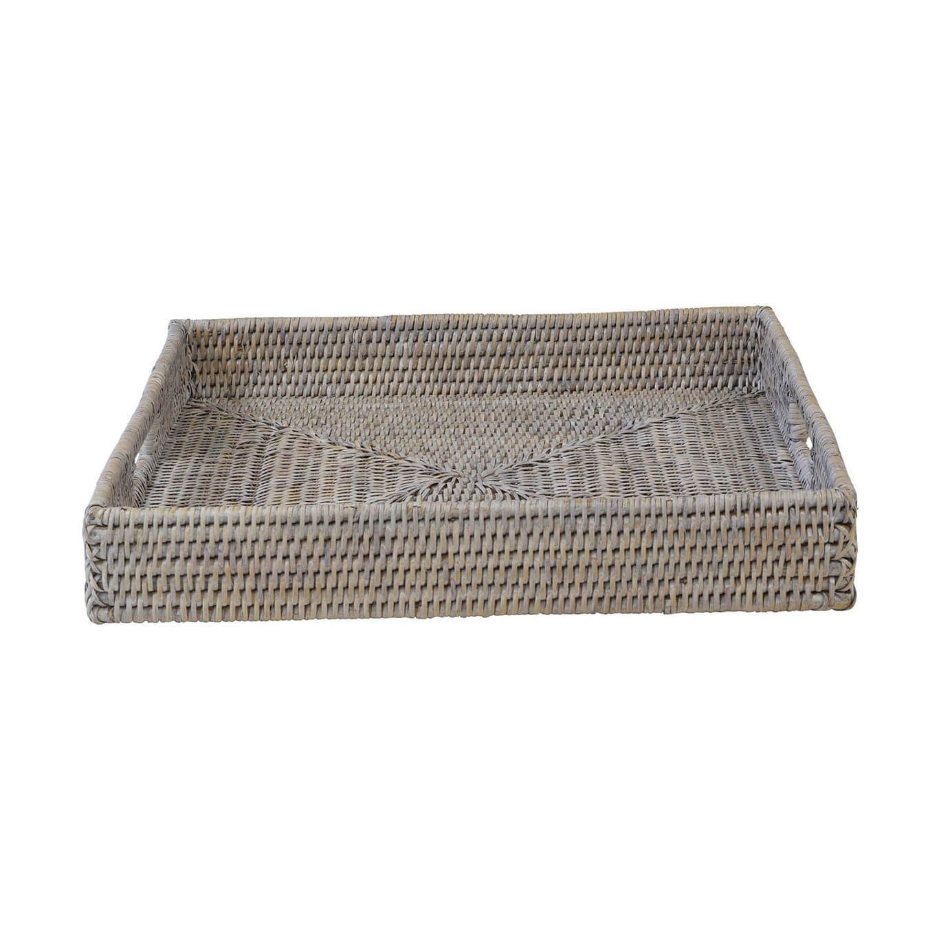 Whitewash Rattan Serving Tray Square (Available in 2 Sizes)