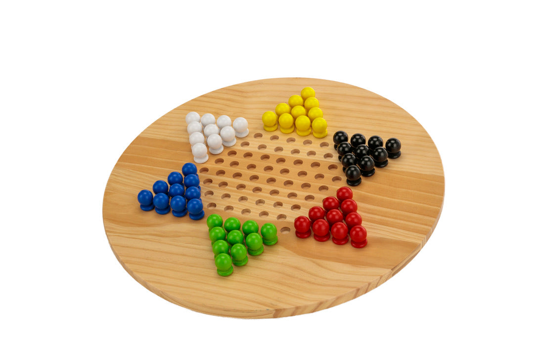 Wooden Giant Chinese Checkers & Solitaire Game 60cms