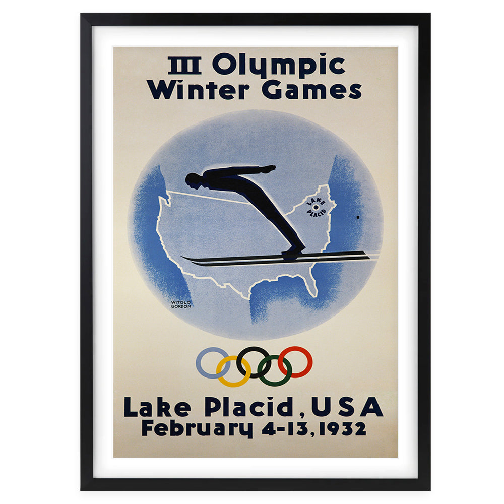 3rd Winter Olympic Games 1932 Large 105cm x 81cm Framed A1 Art Print