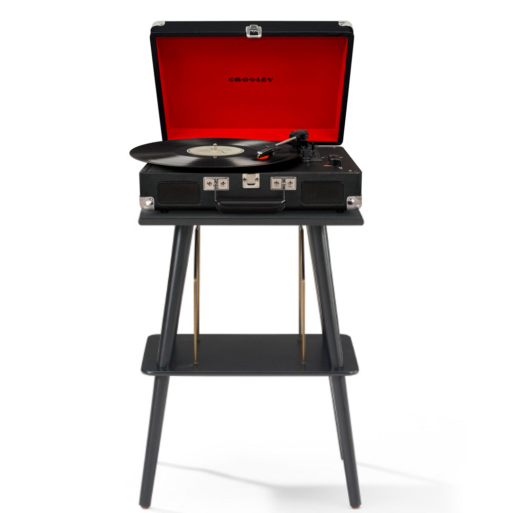 Crosley Cruiser Bluetooth Portable Turntable + Stand Bundle - Black