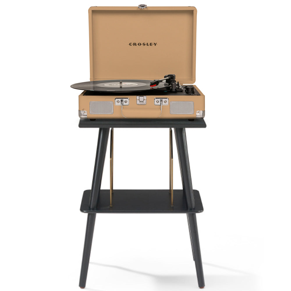 Crosley Cruiser Bluetooth Portable Turntable + Stand Bundle - Light Tan