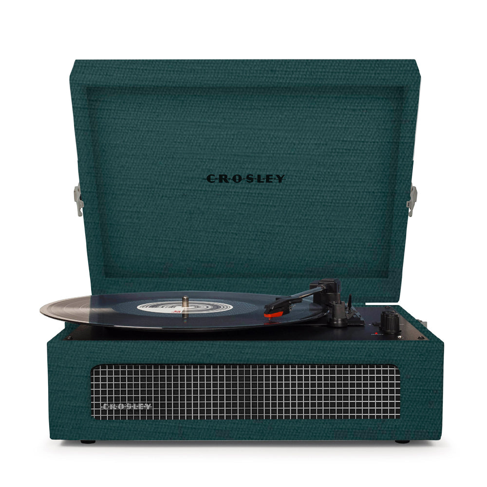 Crosley Voyager Bluetooth Portable Turntable + Entertainment Stand - Dark Aegean BUNDLE