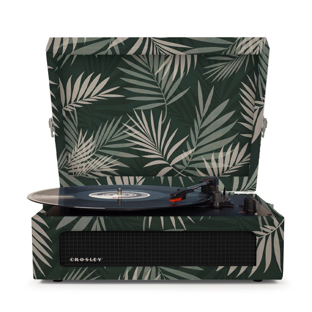 Crosley Voyager Bluetooth Portable Turntable - Botanical + Majority D40 Bluetooth Speakers - Black BUNDLE