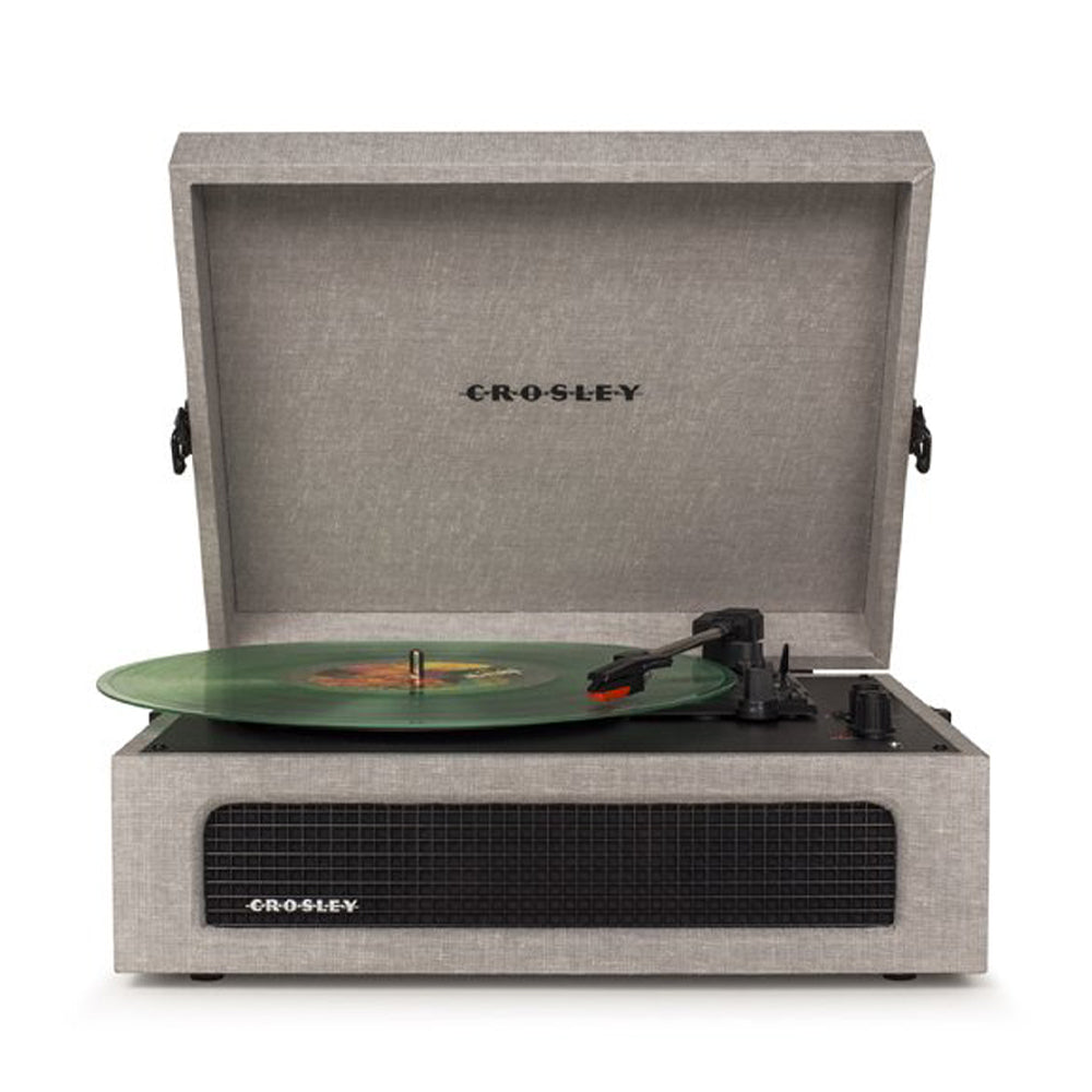 Crosley Voyager Bluetooth Portable Turntable - Grey + Majority D40 Bluetooth Speakers - Black BUNDLE