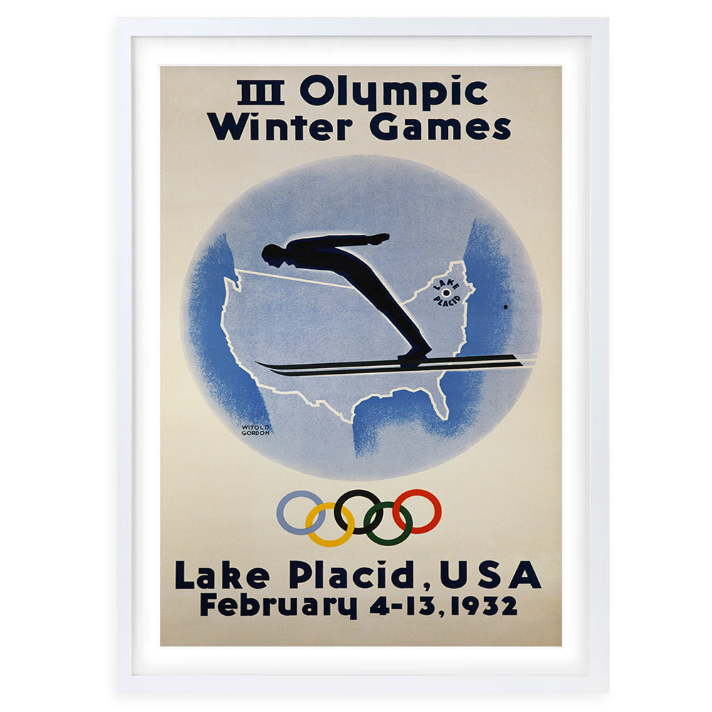 3rd Winter Olympic Games 1932 Large 105cm x 81cm Framed A1 Art Print