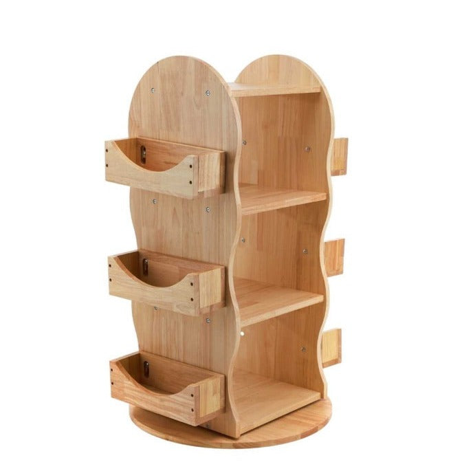 Rotating Wooden Bookshelf