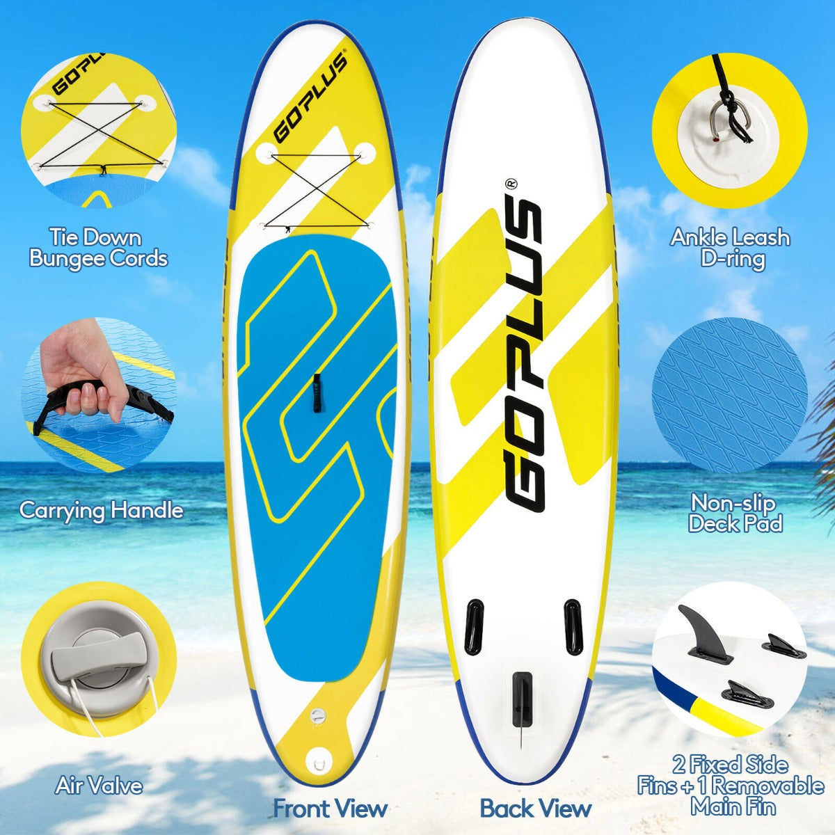 Lightweight 15 cm Thick Stand Up Paddle with Adjustable Paddle for All Skill Levels