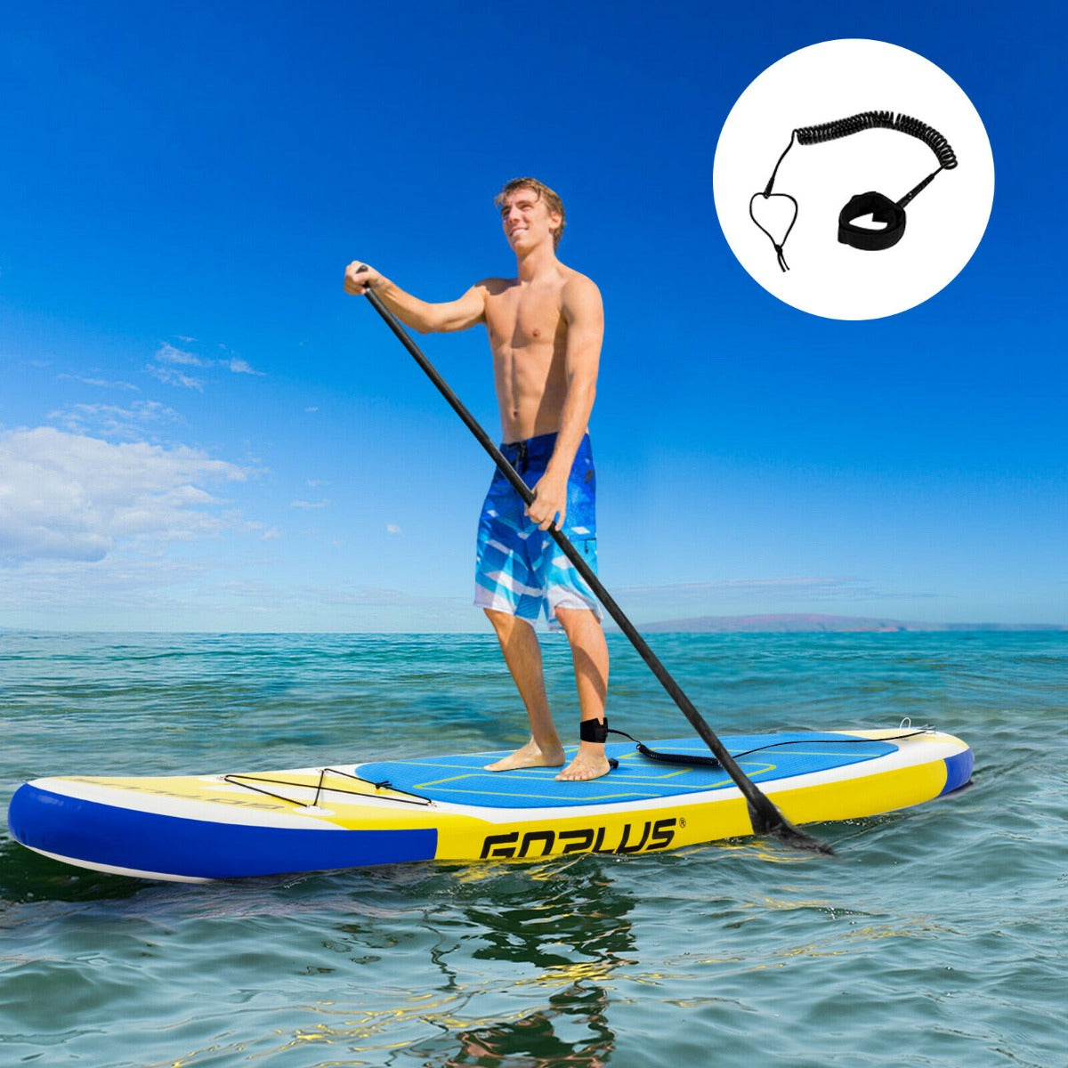 Lightweight 15 cm Thick Stand Up Paddle with Adjustable Paddle for All Skill Levels