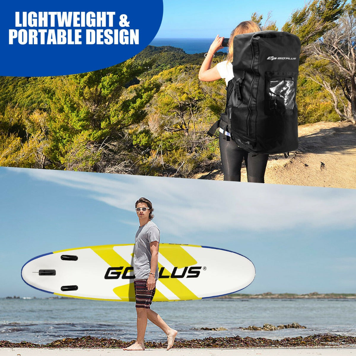 Lightweight 15 cm Thick Stand Up Paddle with Adjustable Paddle for All Skill Levels