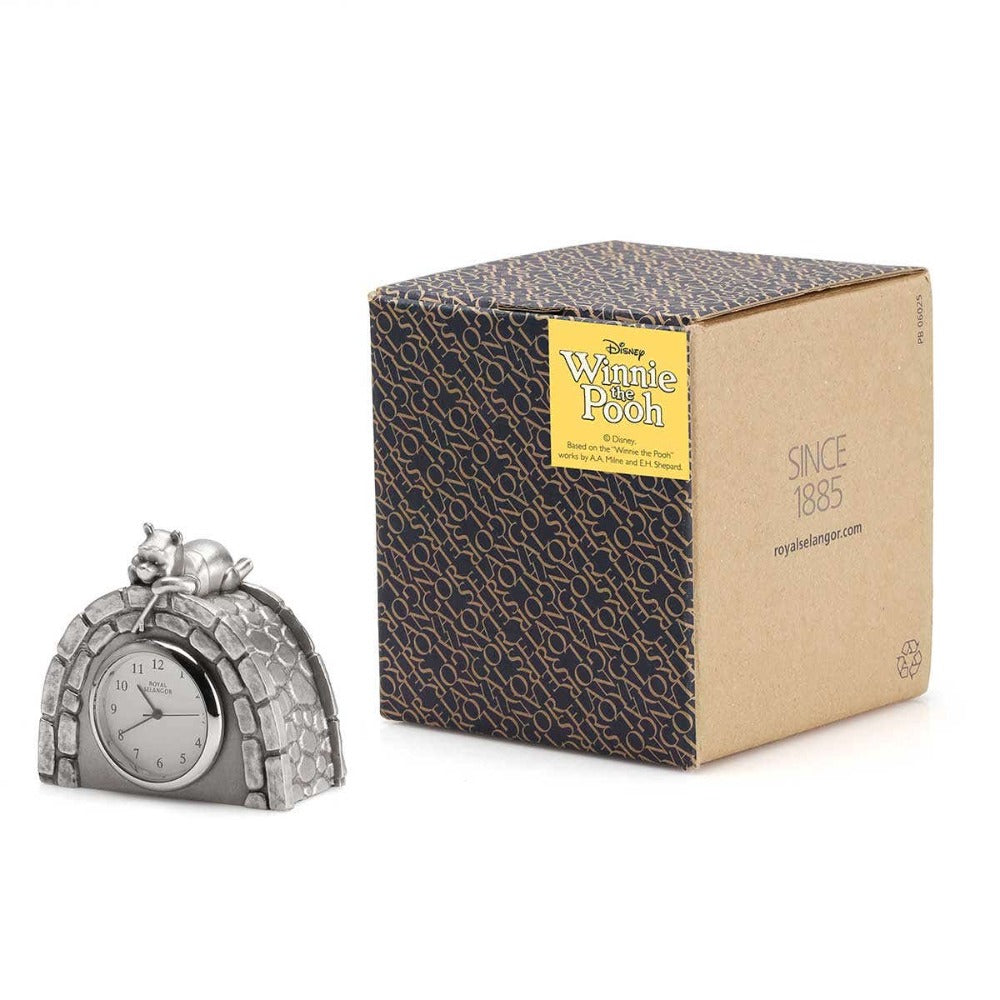 Royal Selangor Winnie Pooh sticks Pewter Table Clock