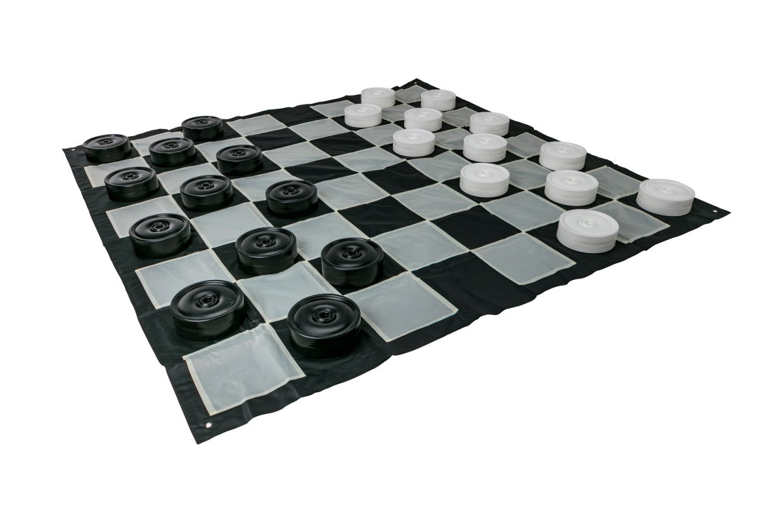 Giant Size Outdoor Draughts Checkers Game Set w/ Mat 3x3m